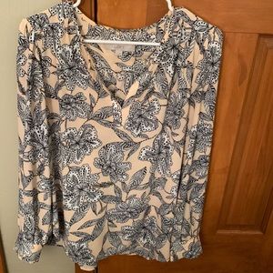 LOFT pink and black blouse